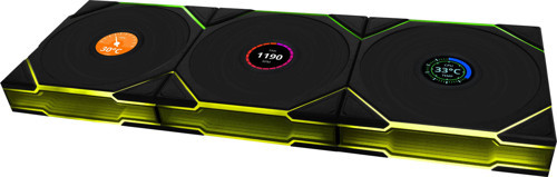 UNI FAN REVERSE TL WIRELESS LCD 3x120mm Siyah Kasa Fanı (G99.12RTLLCD1W3B.00)