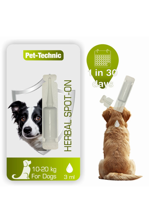 Herbal Spot On Pet-Technic Köpek Damlası 3 Ml Orta Irk Deri Ve Tüy Bakımı Doğal Köpek Damlası
