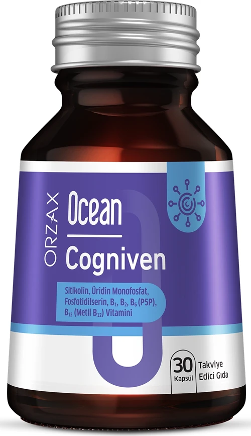 Orzax Cogniven 30 Kapsül – Sitikolin, Fosfotidilserin ve Üridin Monofosfat İçeren Takviye Edici Gıda