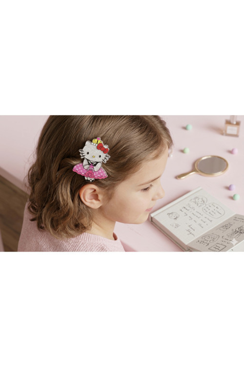 Sevimli Hello Kitty Karakterli Akrilik Simli Çocuk Pens Toka - 1 Adet