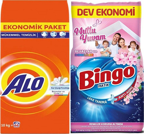 10 kg Toz Deterjan Bingo Mutlu Yuvam 10 kg Renkliler ve Beyazlar Için Toz Çamaşır Deterjanı