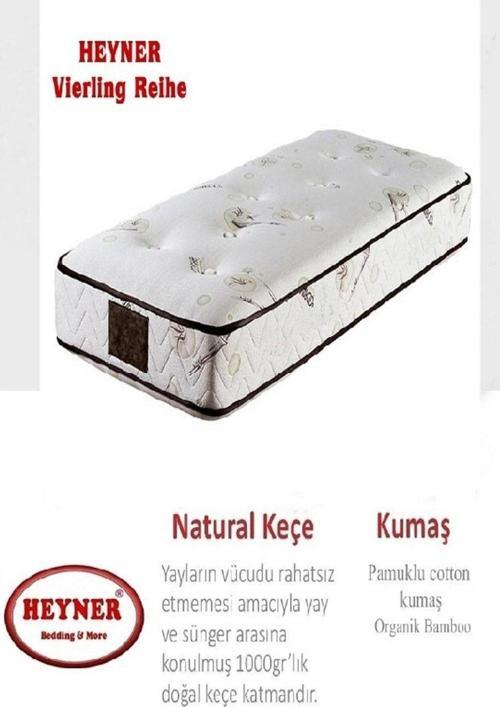 Vierling Reihe 100X180 Cm Ortopedik Yaylı Yatak Lüx Coffe Bamboo Yatak