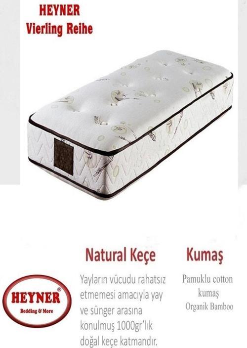 Vierling Reihe 100X200 Cm Ortopedik Yaylı Yatak Lüx Coffe Bamboo Yatak