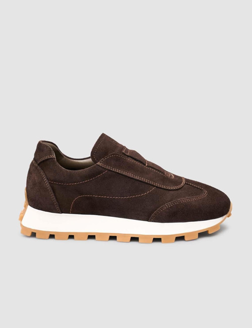 Renario Hakiki Süet Deri Kahverengi Kürk Astarlı Kışlık Kadın Sneaker