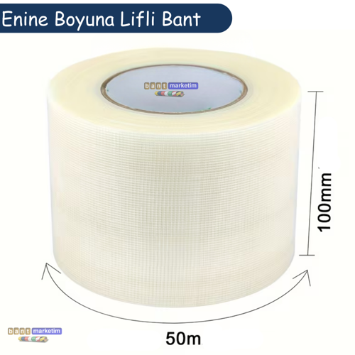 Enine Boyuna Lifli Filament Bant Cam Elyaf Takviyeli Ambalaj Bandı 100mm x 50m
