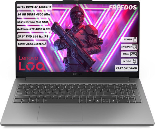 LOQ 15IAX9E 83LK002VTR-OMG404 15,6 inç DDR5 64GB 2TB SSD, Windows 11 Pro, Hediyeli