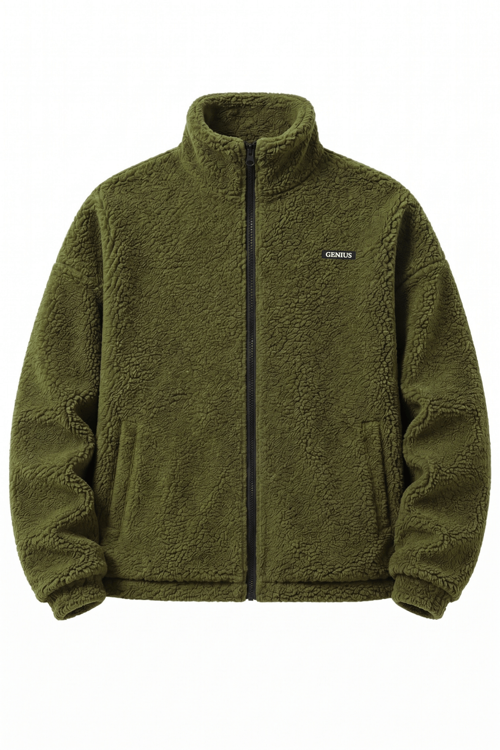 Oversize Peluş Erkek İçi Polarlı Tam Fermuarlı Sherpa Sonbahar Kış Kadın Polar Sweatshirt OVERSIZE-PELUS