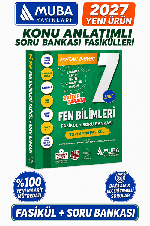 7.Sınıf 2027 FEN BİLİMLERİ %100 Yeni Müfredat Konu Anlatımlı Etkinlikli Bağlam Temelli Soru Fasikül Seti