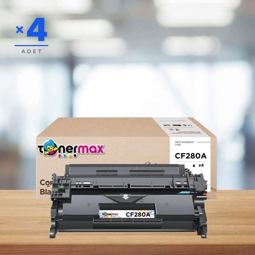 HP LaserJet Pro 400 M401n Muadil Toner Çipli CF280A 4'lü 2.700 Sayfa