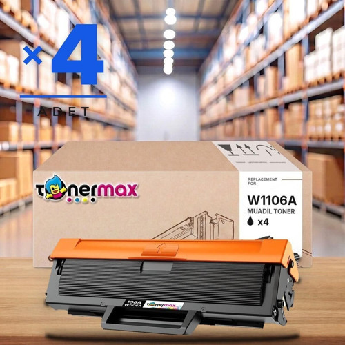 HP Laser MFP 138fw Muadil Toner Çipli W1106A 4'lü 1.000 Sayfa ( Standart Kapasite )