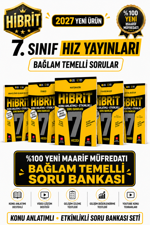 Hız 2027 7.Sınıf Hibrit Tüm Dersler 5 Kitap(M-T-F-S-D) Konu Anlatımlı Etkinlikli Bağlam Temelli Soru Bankası Seti