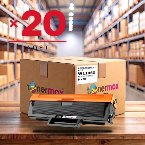 HP Laser MFP 135ag Muadil Toner Çipli W1106X 20'li 2.500 Sayfa ( Yüksek Kapasite )