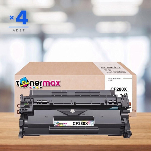 HP LaserJet Pro 400 M401dn Muadil Toner Çipli CF280X 4'lü
