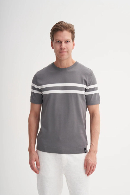 3036 Erkek Bisiklet Yaka Triko T-Shirt