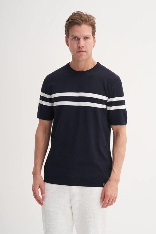 3036 Erkek Bisiklet Yaka Triko T-Shirt