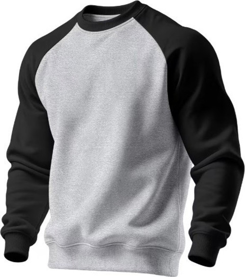 Erkek Bisiklet Yaka Spor Sweatshirt Basic Günlük Rahat Pamuklu Uzun Kollu Sweat
