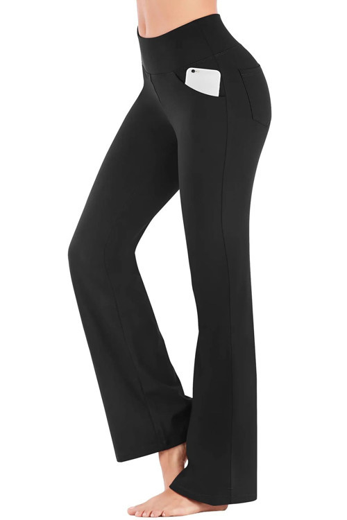 Kadın Bootcut Yüksek Bel Yoga Egzersiz 4 Cepli Karın Kontrolü İspanyol Paça Tayt