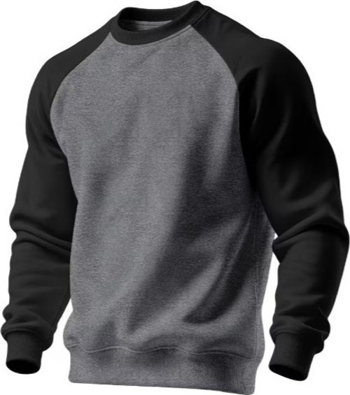 Erkek Bisiklet Yaka Spor Sweatshirt Basic Günlük Rahat Pamuklu Uzun Kollu Sweat