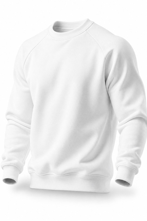Erkek Bisiklet Yaka Spor Sweatshirt Basic Günlük Rahat Pamuklu Uzun Kollu Sweat