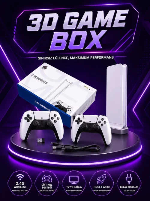 20.000 Yüklü Kablosuz Retro Oyun Konsolu 4K Destekli - Nostalji ve Teknoloji Bir Arada