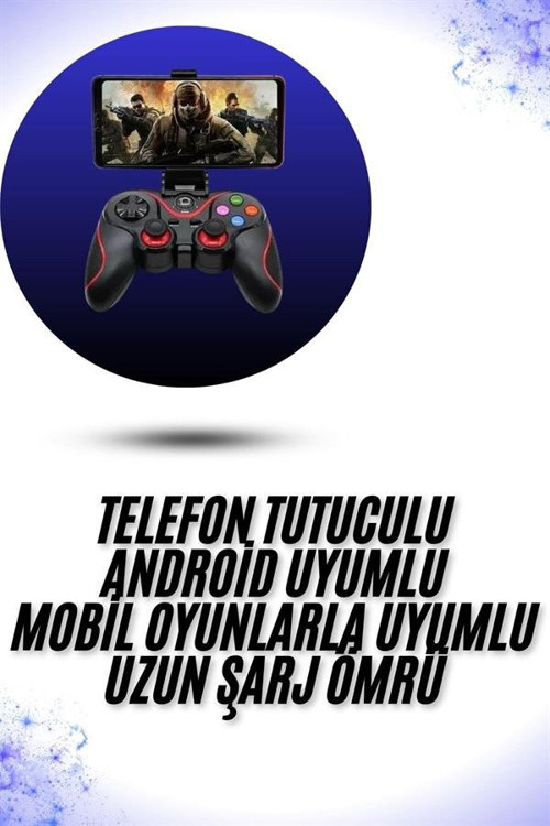 X3 Yeni Nesil Android Uyumlu Joystick Gamepad ve Telefon Tutucu