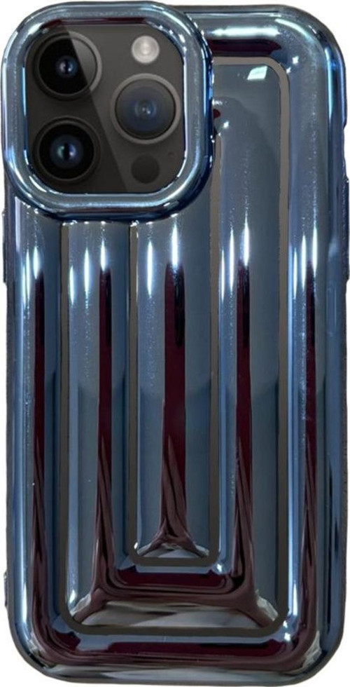iPhone 14 Pro Max Rudra Seri Labirent Desen 3D Metalik Silikon Kapak