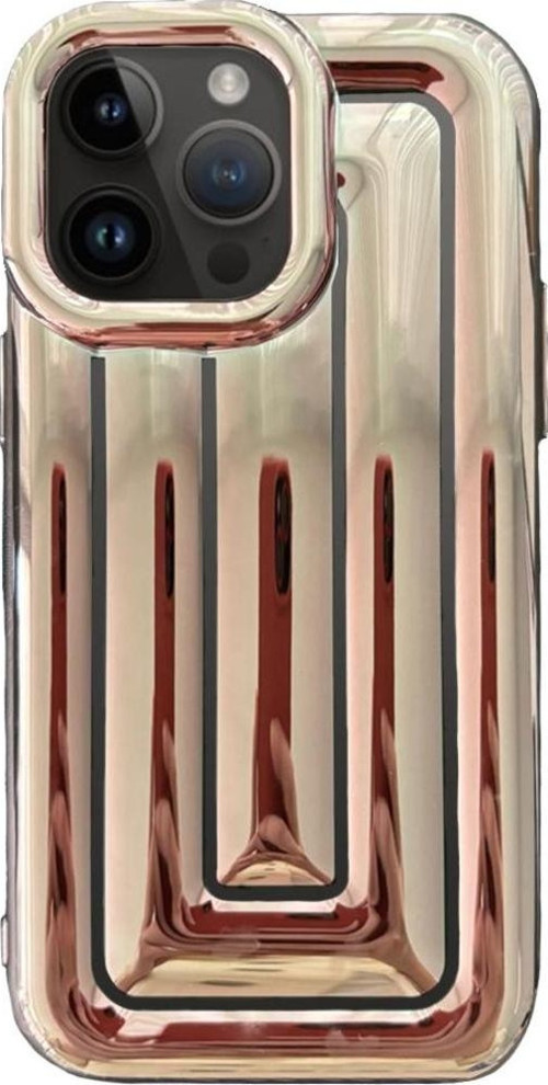 iPhone 14 Pro Max Rudra Seri Labirent Desen 3D Metalik Silikon Kapak