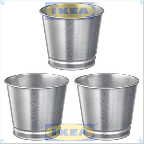 Bıntje Galvanizli Çelik Saksı, 9 cm, 3'lü Set
