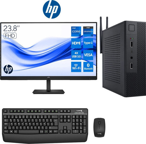 Mini-194 i5 6400 16GB Ram 512GB M2 NVMe SSD 23.8 inç FHD HP Monitör Kurumsal Ofis Mini PC