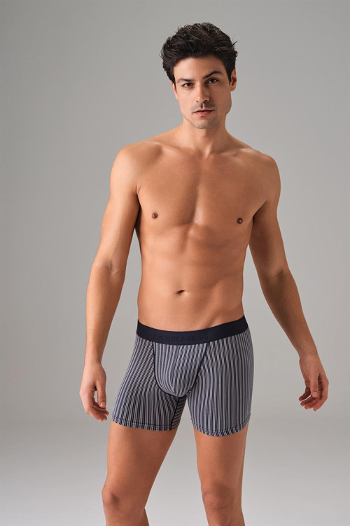 Erkek 3 Lü Boxer 1867 - Lacivert-Bordo-Gri