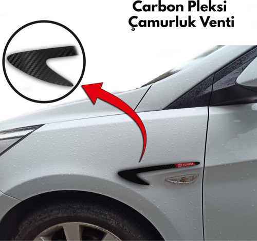 Toyotta Grubu ile Uyumlu Carbon Çamurluk Venti Parlak Siyah (Sağ - Sol Takım)