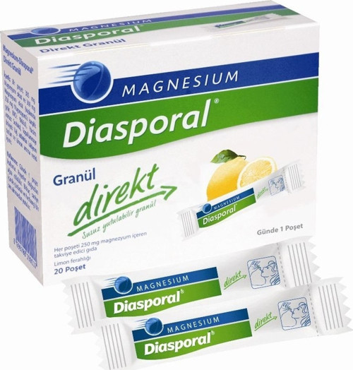 Magnesium Diasporal DİREKT 20 Poşet Enerji Artırıcı 250 mg Magnezyum İçeren Granül