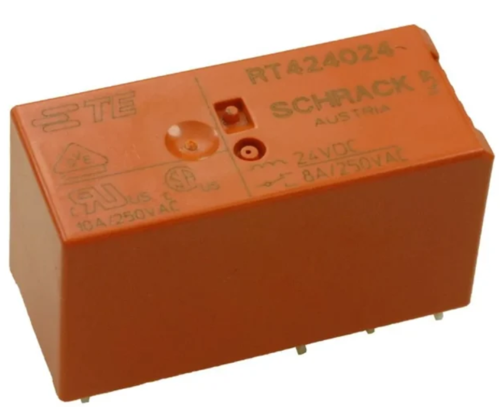 RT424024C Röle, 2 Kontak 8A 24V DC PCB - 20 Adet