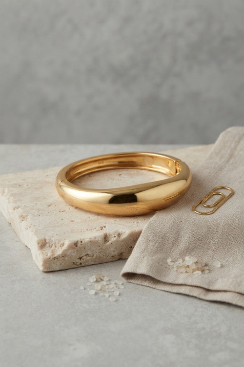 Gold Renk Pirinç Bombe Model Kelepçe Bilezik