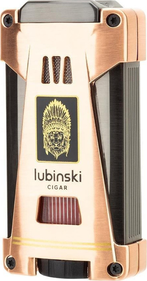 Yeni Seri Sehpalı Çift Delicili Üç Torch Puro Çakmağı Gold