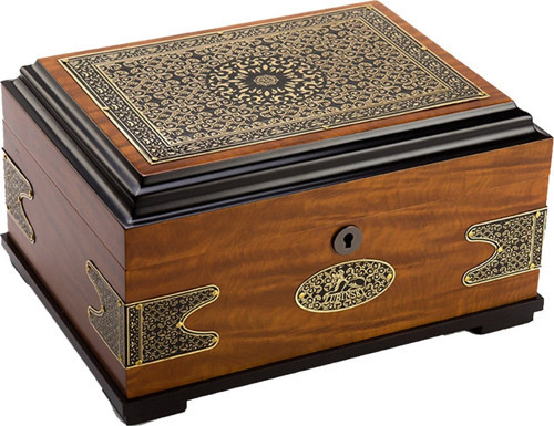 Authentic Cedar Tepsili Puro Kutusu Humidor Koyu Kahve 80s