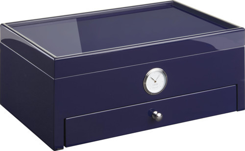Italy Handmade Humidor Puro Kutusu - Roma Collection- Special Club Edition- Blue - 100's