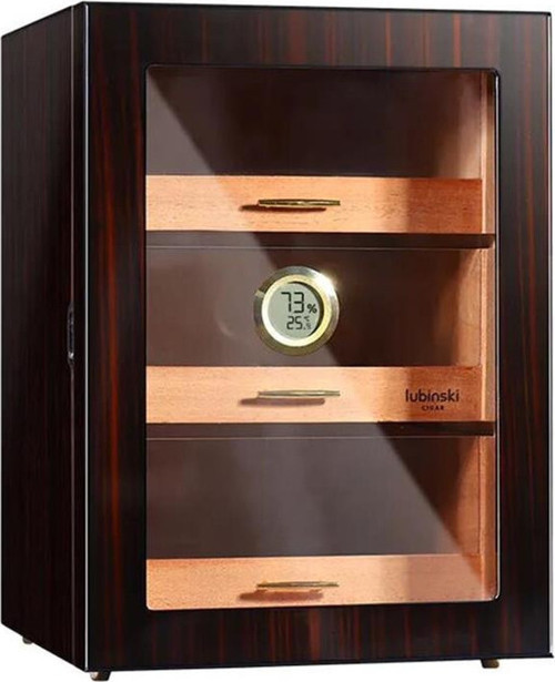 Camlı 3 Çekmeceli Humidor Puro Kutusu Maun 100s