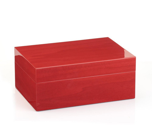 Italy Handmade Humidor Puro Kutusu - Roma Collection- Red Veined- 50's