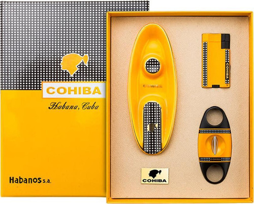 Cohiba Yeni Stil Üçlü Sarı-Siyah Puro Seti
