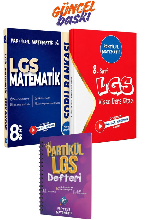 8. Sınıf Partikül Matematik Video Ders Kitabı + Soru Bankası + LGS Planlama Defteri