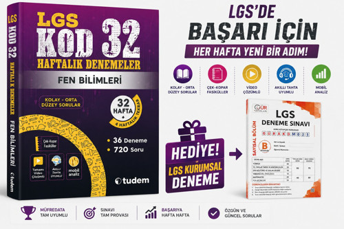 TUDEM LGS KOD 32 FEN FİLİMLERİ DENEME-LGS KURUMSAL DENEME HEDİYELİ!!