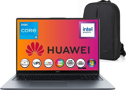 matebook D16 Intel Core I5 12450H 16GB 1tb SSD IPS Windows 11 Pro 16" Snertech Çanta
