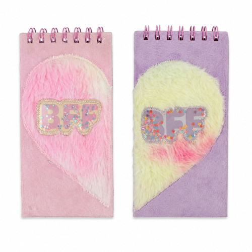 Renkli Peluş BFF Not Defteri 2’li– Sevimli Yumuşak Kapaklı Defter