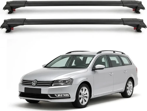 Volkswagen Passat Variant Wagon B7 2011-2014 için Ara Atkı Tavan Barı , Araca Özel , Kilitlenebilir Araç Üstü Ekipman Taşıma Barı (2 Adet)