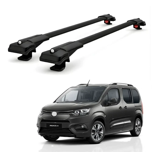Toyota Proace City 2021-2022 için Ara Atkı Tavan Barı , Araca Özel , Kilitlenebilir Araç Üstü Ekipman Taşıma Barı (2 Adet)