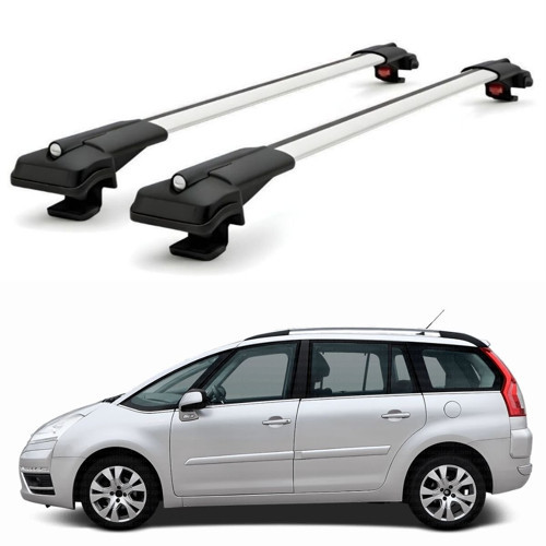 Citroen C4 Grand Picasso MPV 2007-2013 için Ara Atkı Tavan Barı , Araca Özel , Kilitlenebilir Araç Üstü Ekipman Taşıma Barı (2 Adet)