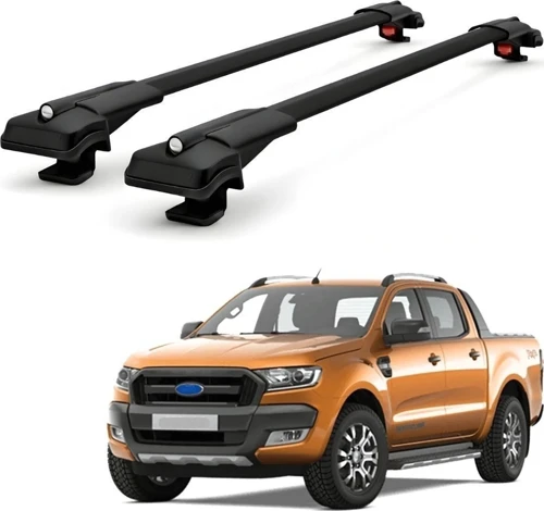 Ford Ranger P375 2011-2022 için Ara Atkı Tavan Barı , Araca Özel , Kilitlenebilir Araç Üstü Ekipman Taşıma Barı (2 Adet)