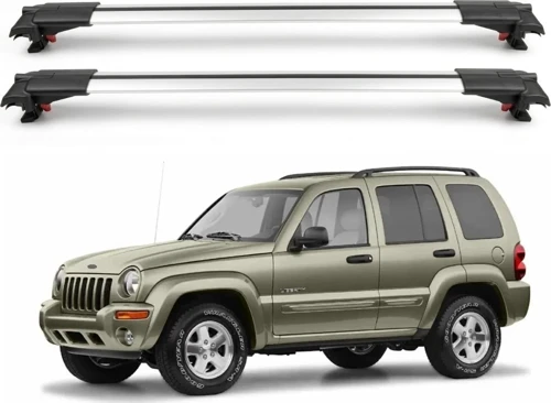 Jeep Cherokee KJ 2002-2007 için Ara Atkı Tavan Barı , Araca Özel , Kilitlenebilir Araç Üstü Ekipman Taşıma Barı (2 Adet)