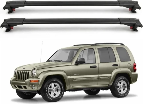 Jeep Cherokee KJ 2002-2007 için Ara Atkı Tavan Barı , Araca Özel , Kilitlenebilir Araç Üstü Ekipman Taşıma Barı (2 Adet)